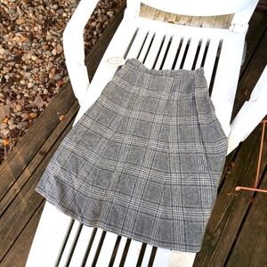 NWT Pendleton sidezip 6 gore Aline Blk/Grey plaid skirt Sz 14
